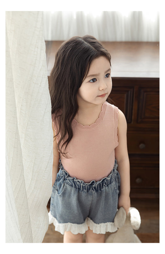 Lyocell Ribbed Knit Vest, Dusty Rose