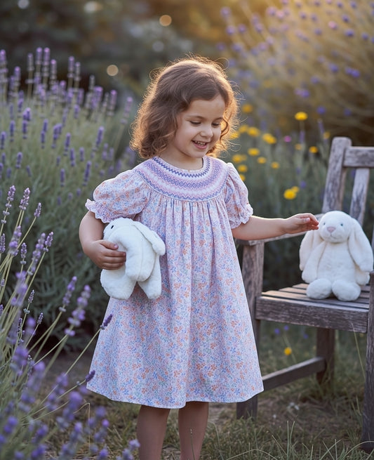 Amelia Hand-Smocked Dress, English Garden