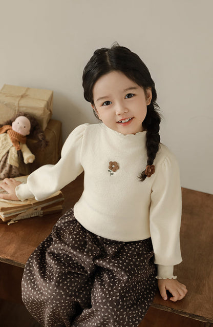 Elegant girls embroidered puff sleeve top by Ava & Bear London