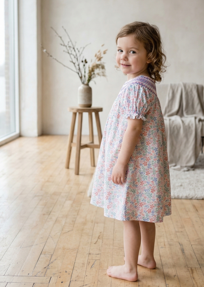 Amelia Hand-Smocked Dress, English Garden