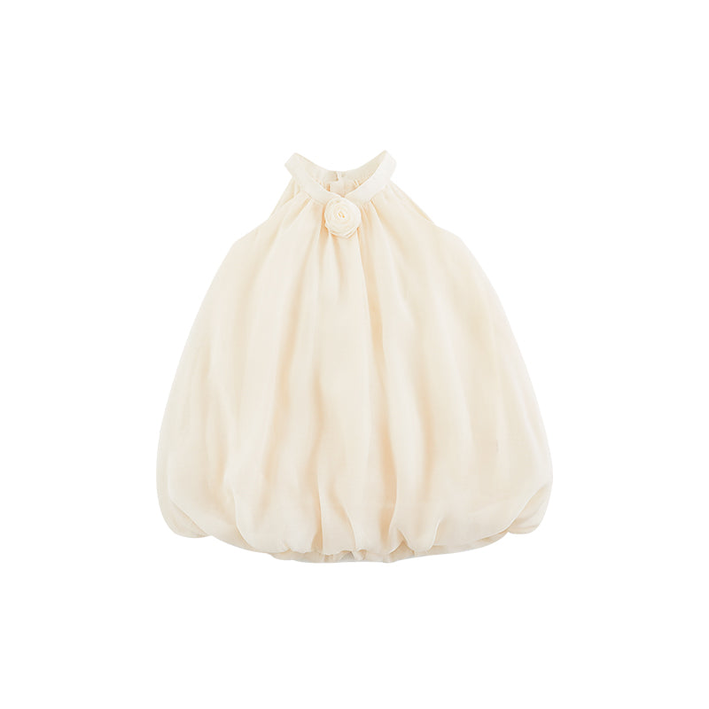 Anya Rose Appliqué Lyocell Bubble Dress, Cream