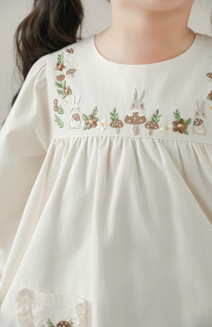 Sylvie Woodland Embroidered Dress, Ivory