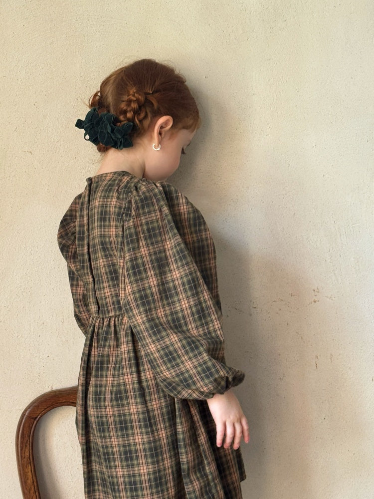 Olivia Floral Crochet Smocked Dress, Olive & Beige