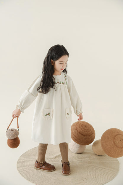 Sylvie Woodland Embroidered Dress, Ivory