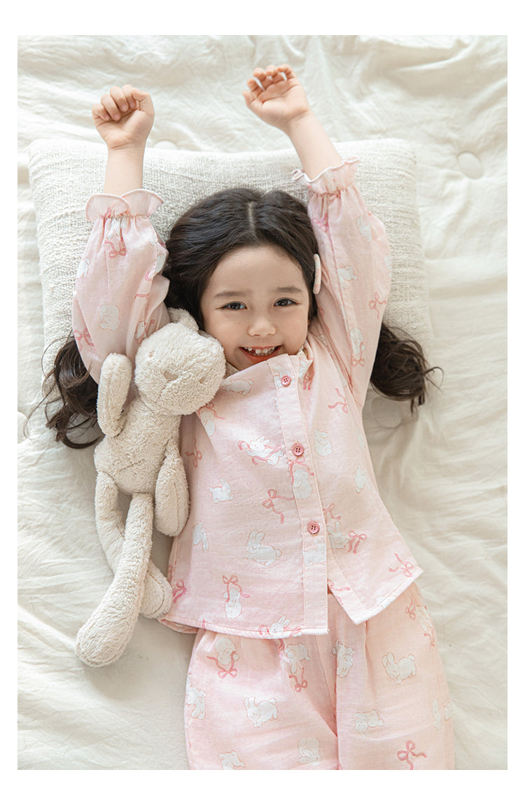 Lace Collar Button-Front Lounge Set, Blush Pink
