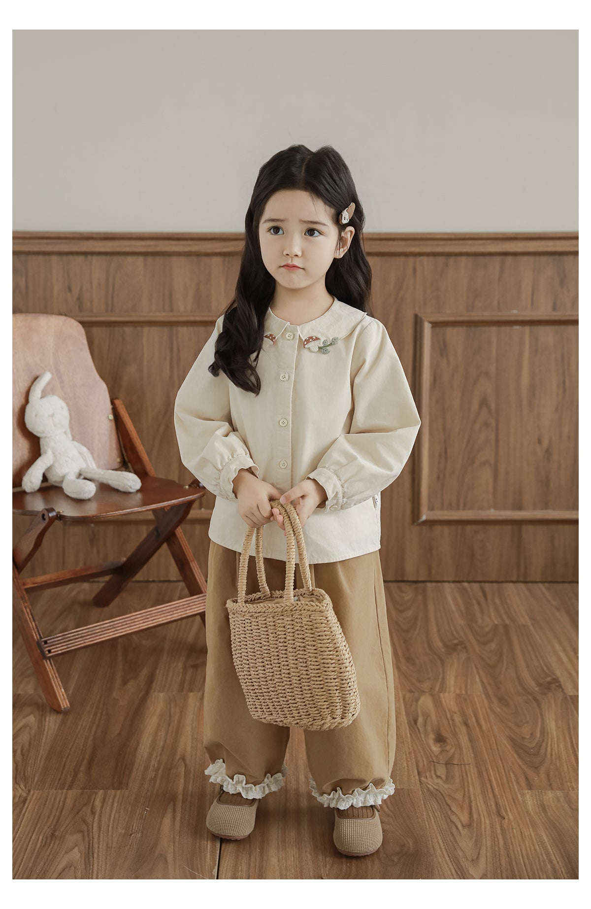 Lace Trim Tapered Trousers, Camel