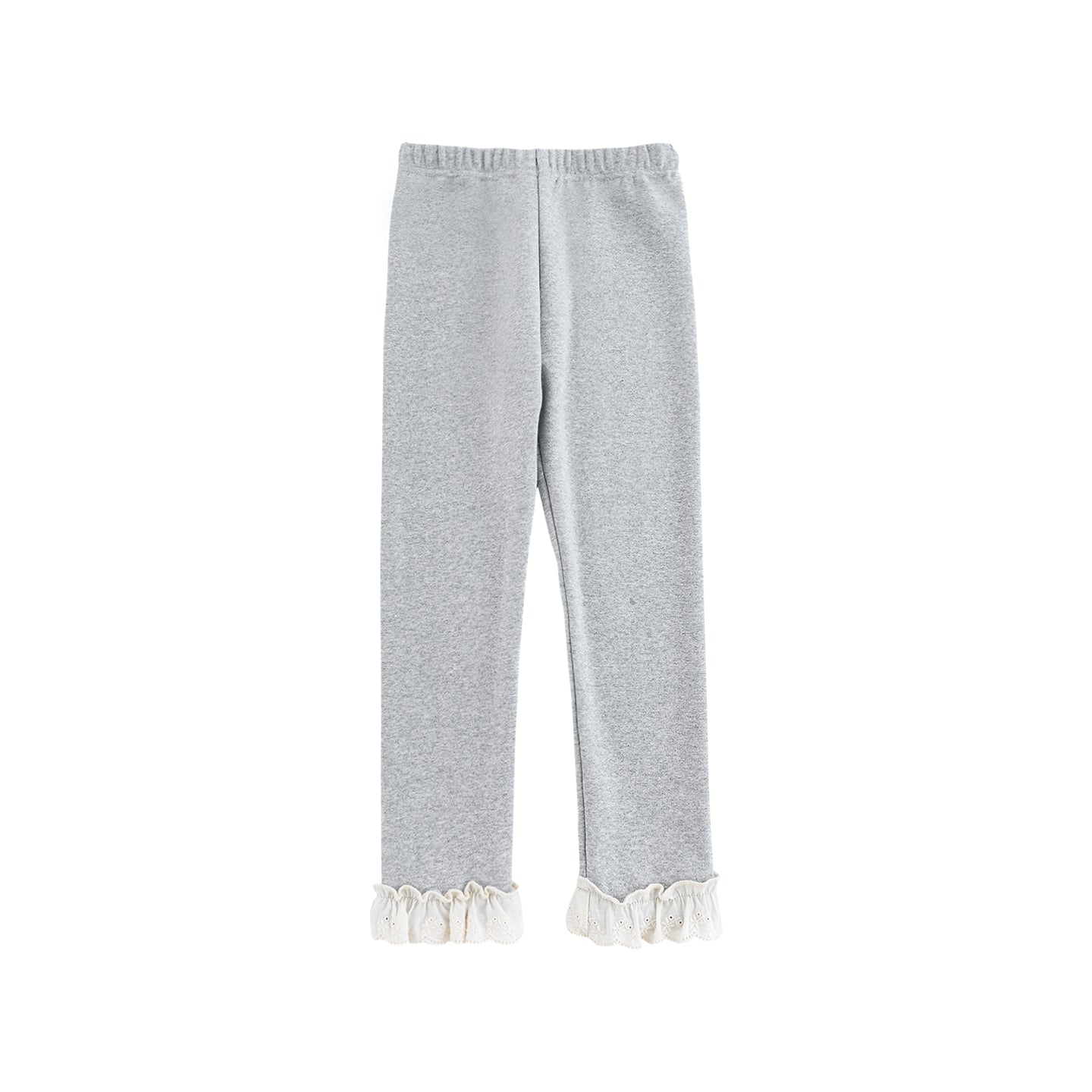 Lace Hem Leggings, Cloud Grey