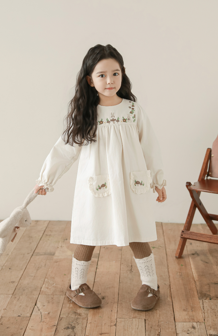 Sylvie Woodland Embroidered Dress, Ivory