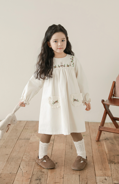 Sylvie Woodland Embroidered Dress, Ivory