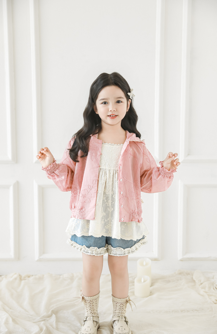 Floral Embroidered Lyocell Jacket, Rose Pink