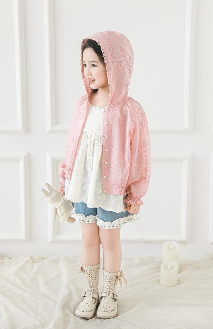Floral Embroidered Lyocell Jacket, Rose Pink