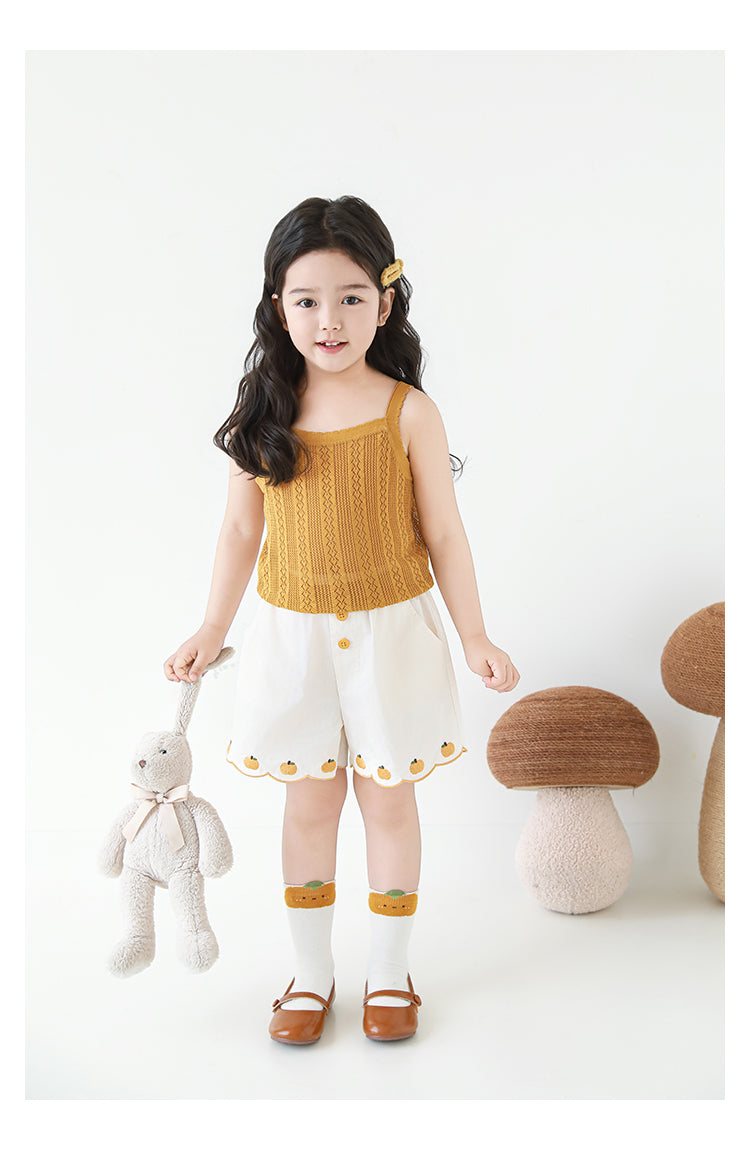 Lyocell Knit Pointelle Strap Top, Caramel