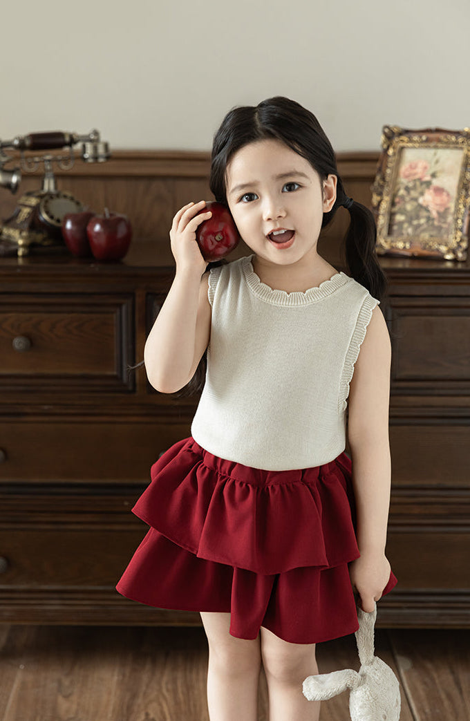 Lyocell Ribbed Knit Vest, Ivory