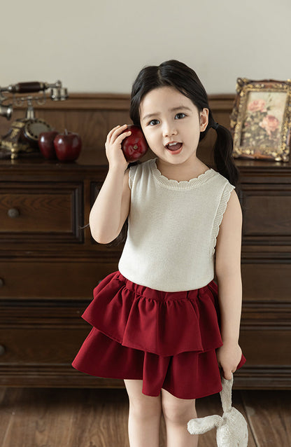 Lyocell Ribbed Knit Vest, Ivory