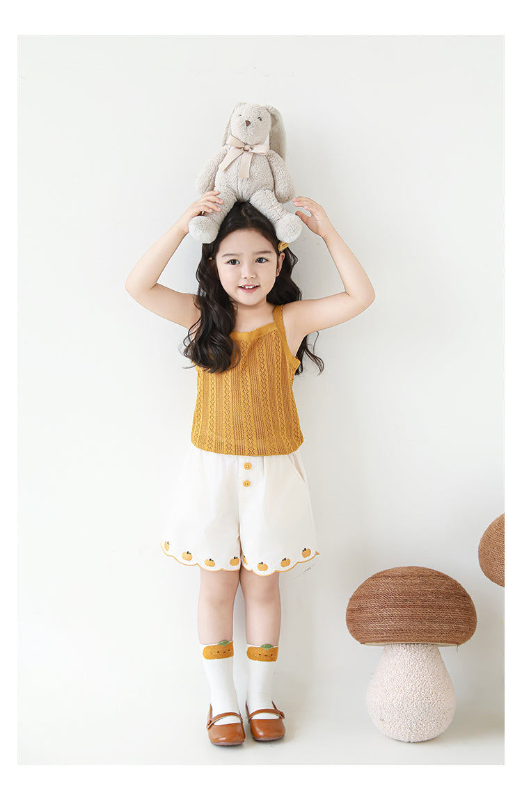 Lyocell Knit Pointelle Strap Top, Caramel