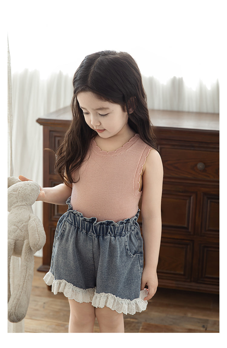 Lyocell Ribbed Knit Vest, Dusty Rose