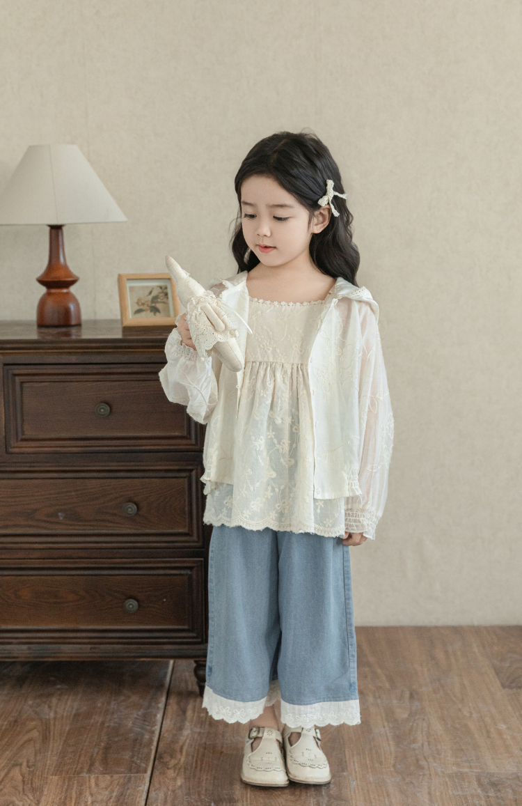 Floral Embroidered Lyocell Jacket, Ivory