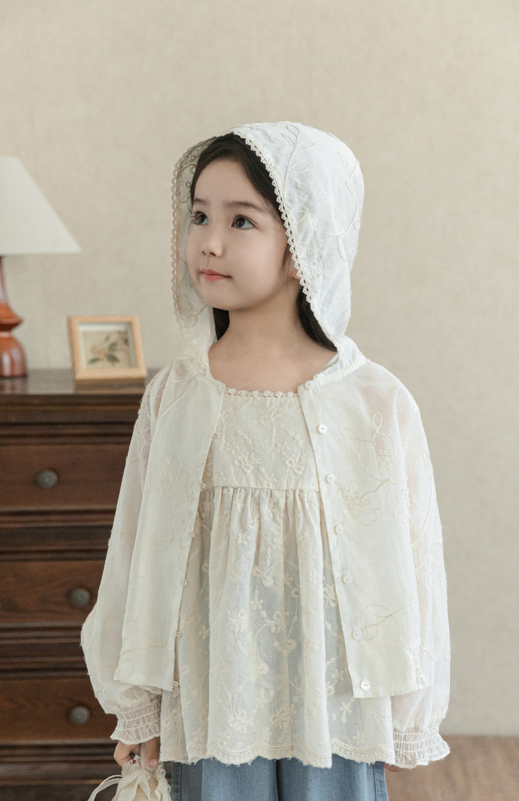 Floral Embroidered Lyocell Jacket, Ivory