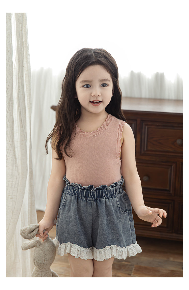 Lyocell Ribbed Knit Vest, Dusty Rose