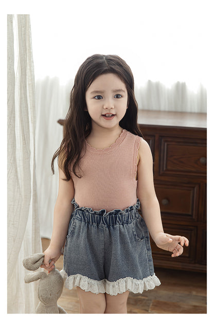Lyocell Ribbed Knit Vest, Dusty Rose