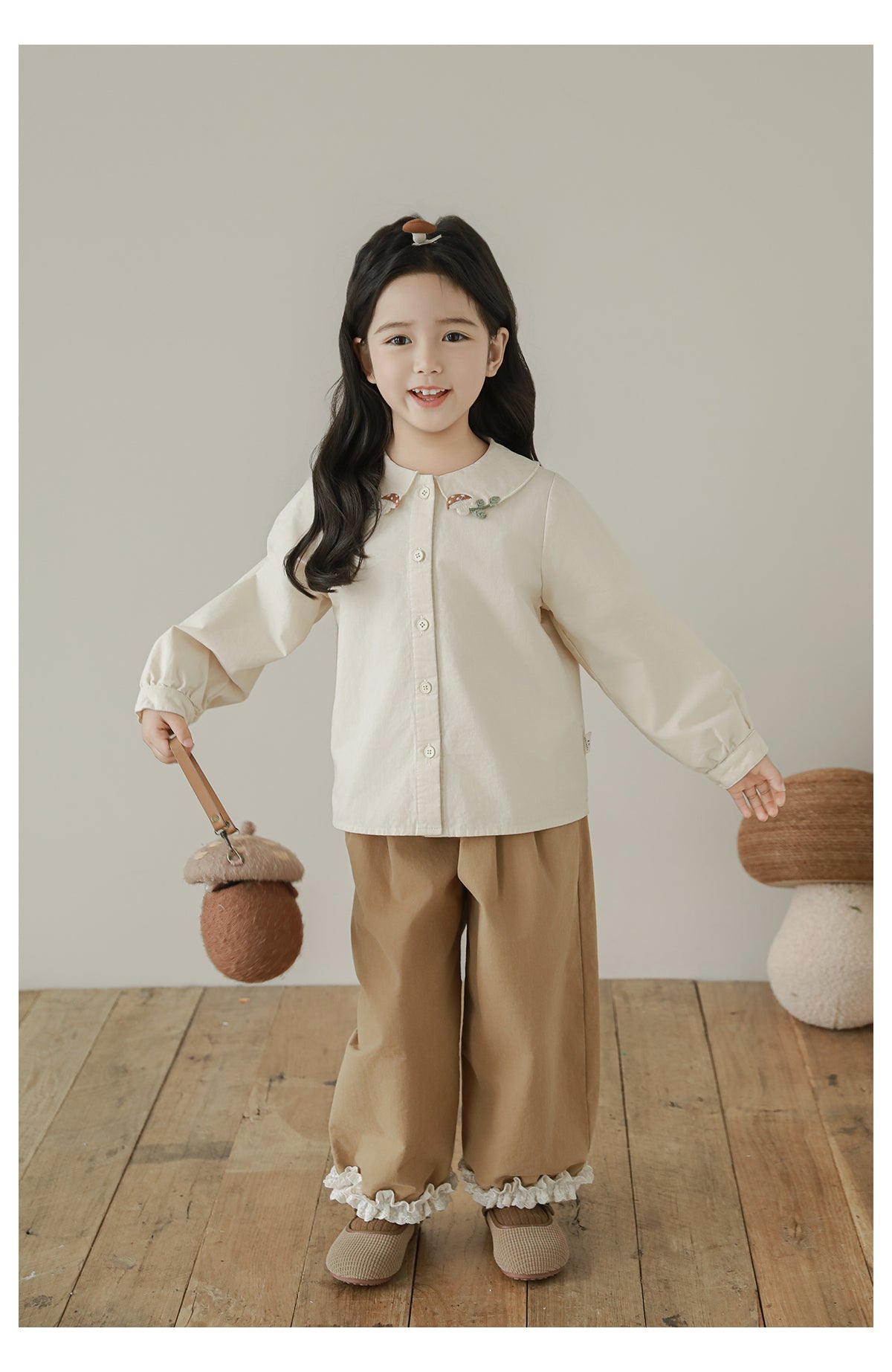 Lace Trim Tapered Trousers, Camel