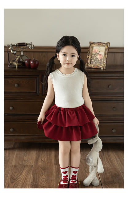 Lyocell Ribbed Knit Vest, Ivory