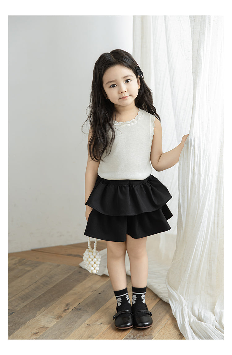 Lyocell Ribbed Knit Vest, Ivory