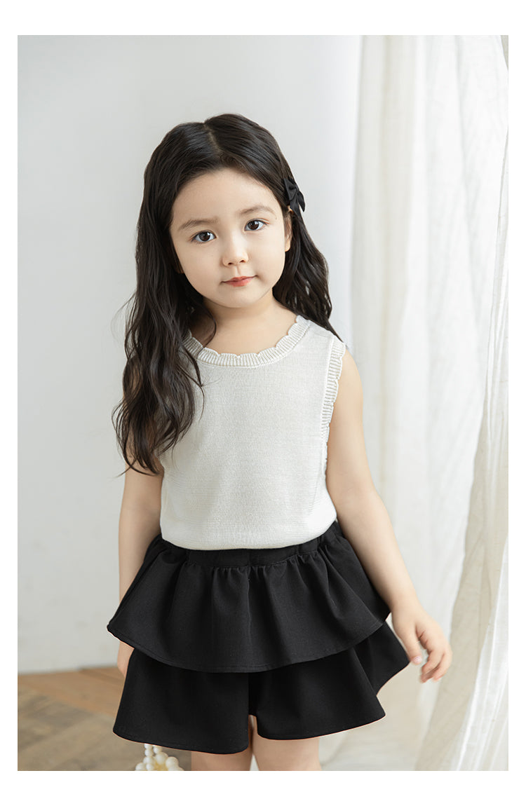 Lyocell Ribbed Knit Vest, Ivory