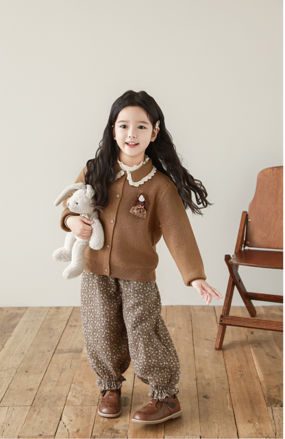 Balloon Cuffed Trousers, Brown Floral