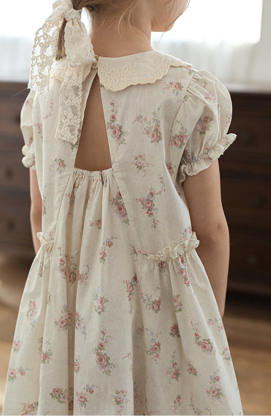 Juliet Lace Embroidered Dress, Ivory Floral