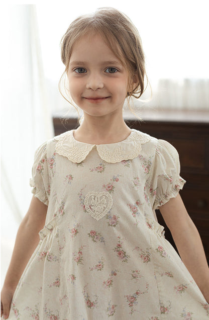 Juliet Lace Embroidered Dress, Ivory Floral