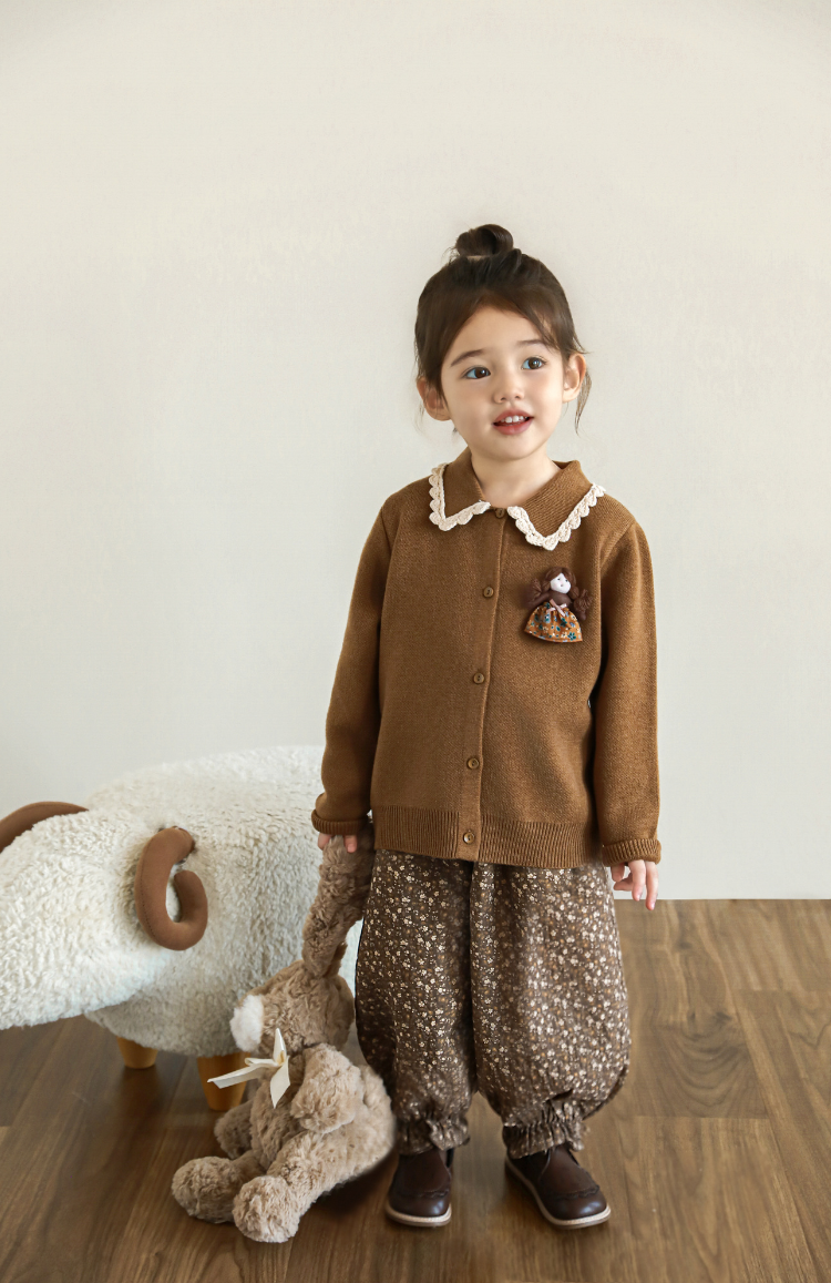 Balloon Cuffed Trousers, Brown Floral