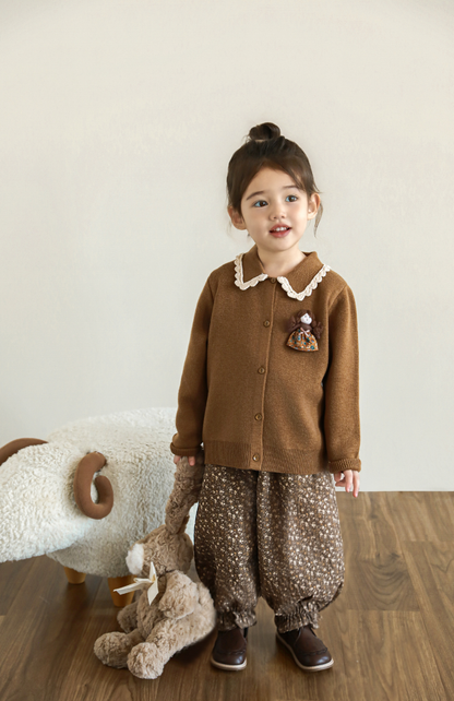 Balloon Cuffed Trousers, Brown Floral