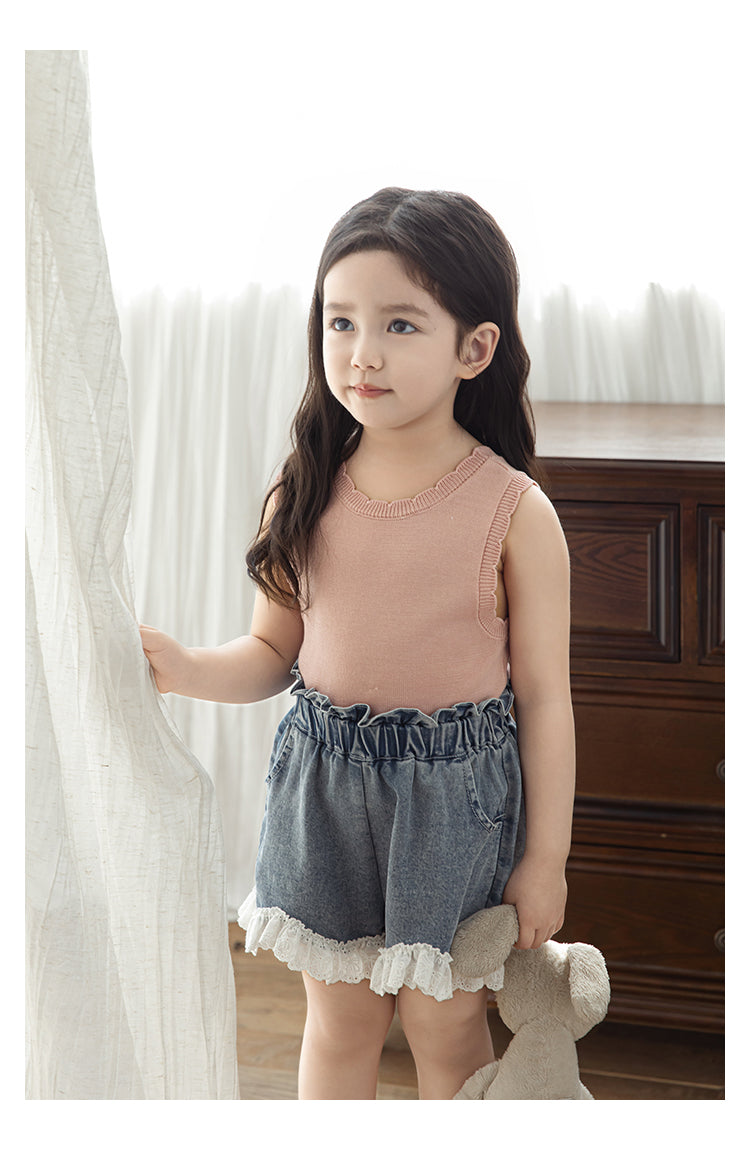 Lyocell Ribbed Knit Vest, Dusty Rose