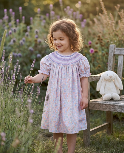 Amelia Hand-Smocked Dress, English Garden